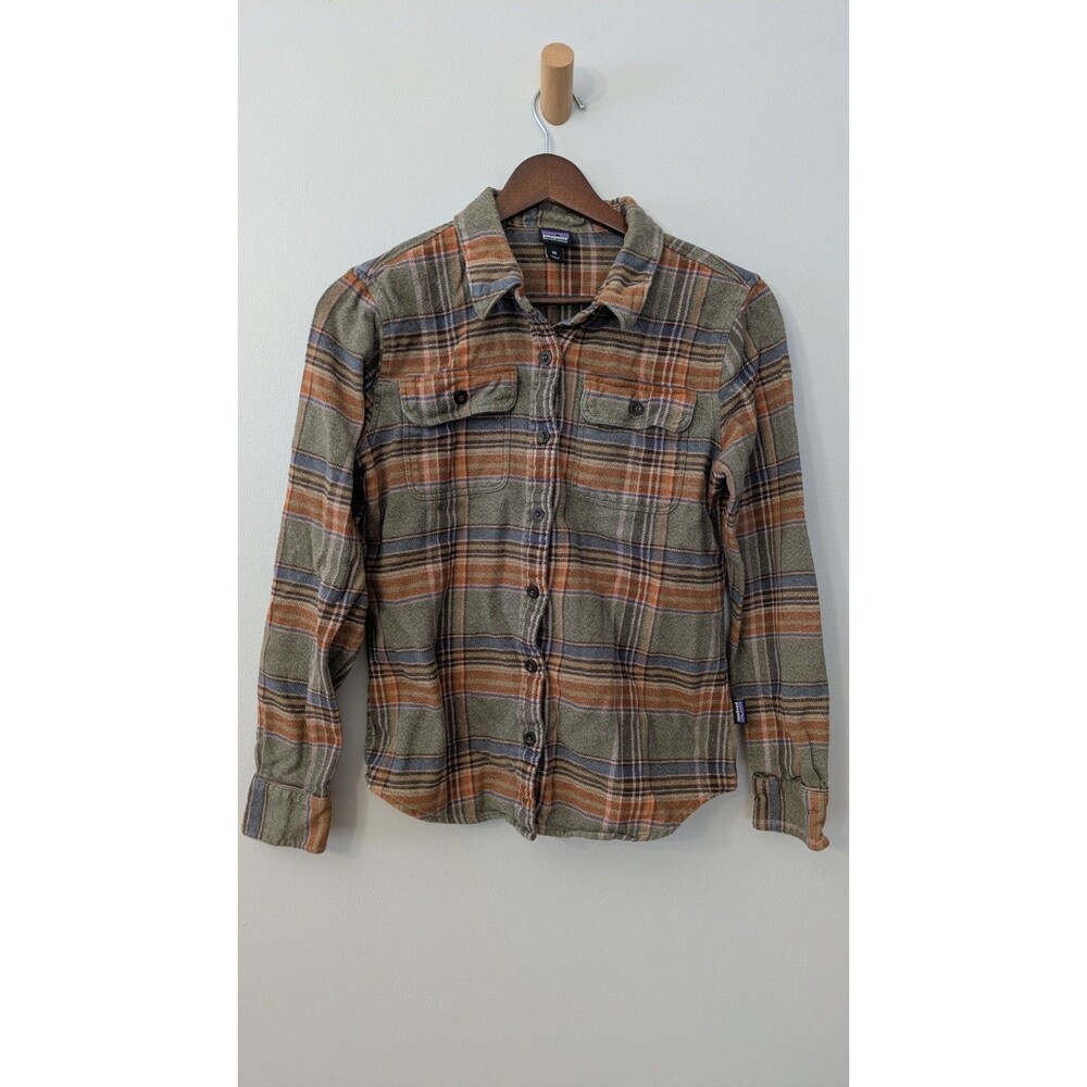 Patagonia Womens Fjord Flannel Shirt XS Organic Cotton Granola Sustainable Olive